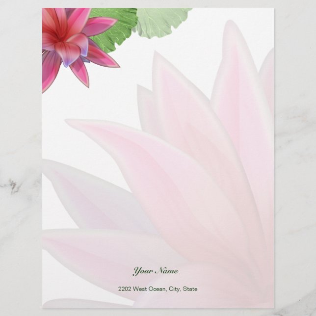 Papel Timbrado Carta Letterhead Rosa (Frente)