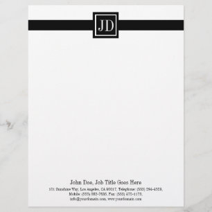 Papel Timbrado Cartão de visita de Correspondência Monograma Lett