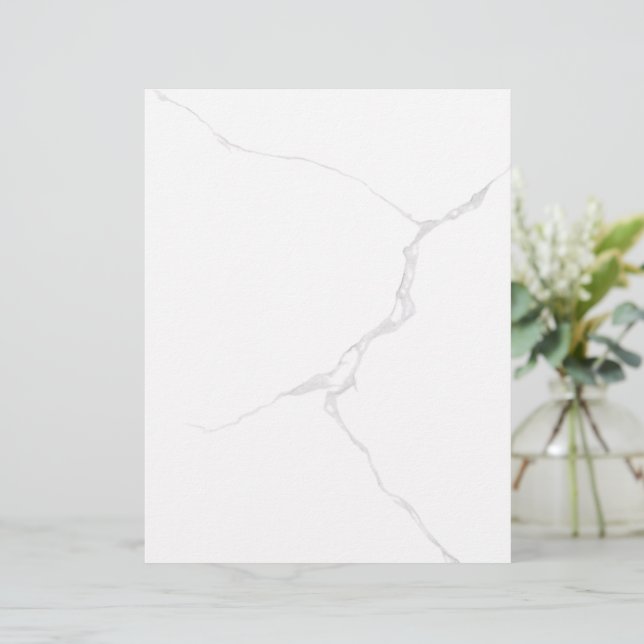 Papel Timbrado Cartão Dobrado de Mármore Branco (Em pé/Frente)