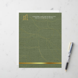 Papel Timbrado Casa de Ouro Moderna Imobiliária Olive Green Corre