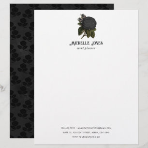 Papel Timbrado Casamento Gótico Vintage Rosas Pretas