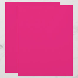 Papel Timbrado Casamento Rosa Quente | Convite de Cor Sólida e Ou