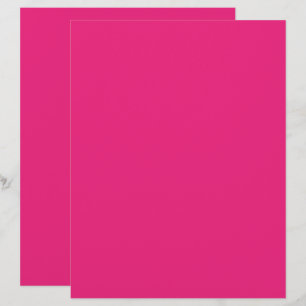 Papel Timbrado Casamento Rosa Quente   Convite de Cor Sólida e Ou