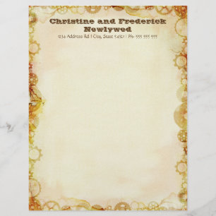 Papel Timbrado Casamento Steampunk, cabeça-de-lenha