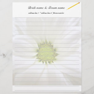 Papel Timbrado casamentos de flores de margarida branca