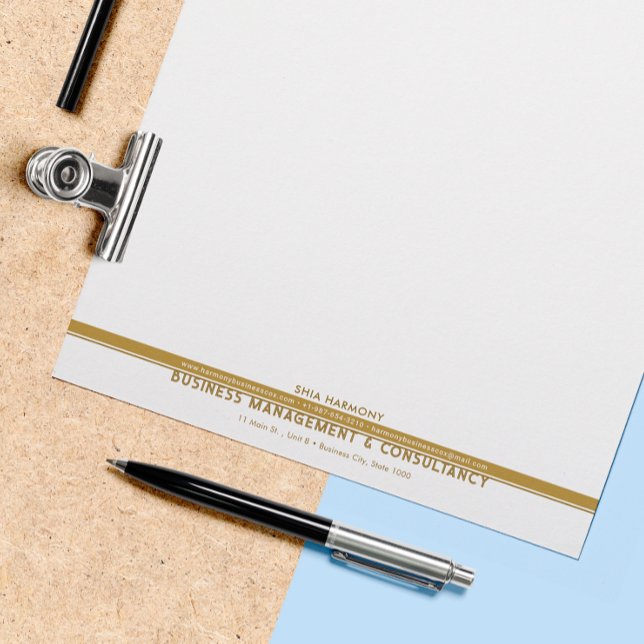 Papel Timbrado Castanho Dourado profissional e corporativo (Criador carregado)