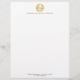 Papel Timbrado Catering Dourado Luxe, Restaurante, Cabeça de Chef