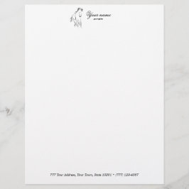 Papel Timbrado Cavalo correndo a preto