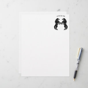 Papel Timbrado Cavalos Pretos e Pretos Retos Desenhando - Adicion