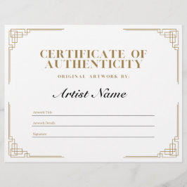 Papel Timbrado Certificado de Autenticidade Personalizado do Art 