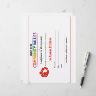Papel Timbrado Certificado de Prêmio de Inclusão de Valor