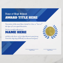 Papel Timbrado Certificado de Prêmio de Reconhecimento de ESPORTE