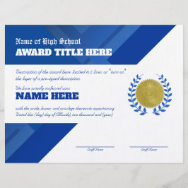 Papel Timbrado Certificado de Prêmio de Reconhecimento de ESPORTE