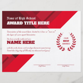 Papel Timbrado Certificado de Prêmio de Reconhecimento ESPORTIVO 