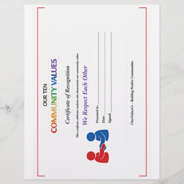 Papel Timbrado Certificado de Respeito Mútuo Cabeçalho (Frente)