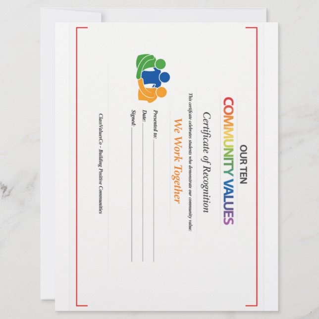 Papel Timbrado Certificado de Valor Compartilhado Cabeçalho de Ca (Frente)