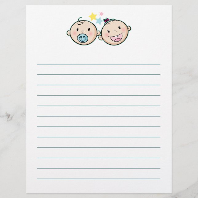 Papel Timbrado CHÁ DE BEBÊ | Jogos de festas (Frente)