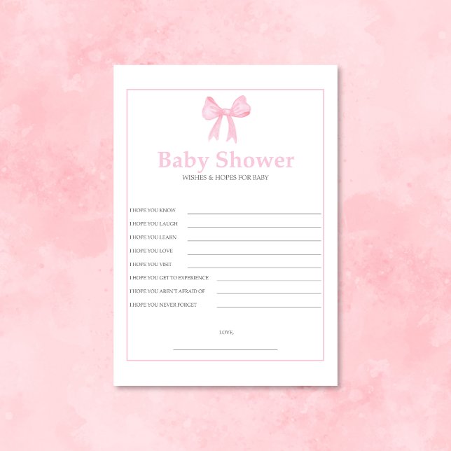 Papel Timbrado Chá de Bebê Rosa Esperanças e Desejos para o Bebê  (Criador carregado)
