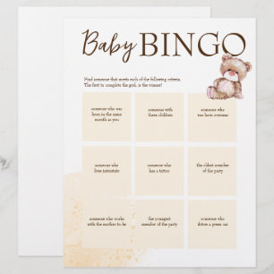 Papel Timbrado Chá de fraldas personalizado do jogo do bingo mode