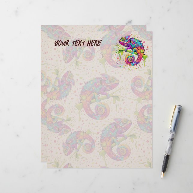 Papel Timbrado Chameleon Paint mantém estilo aquarela (Frente/Verso In Situ)