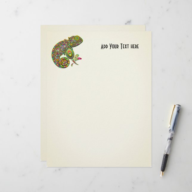Papel Timbrado Chameleon Psychedelic Fantasy (Frente/Verso In Situ)