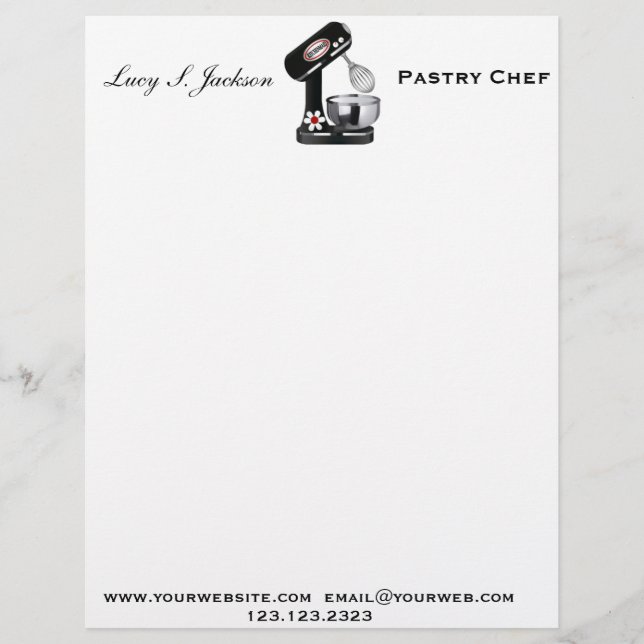 Papel Timbrado Chef Profissional e Modelo Letterhead (Frente)
