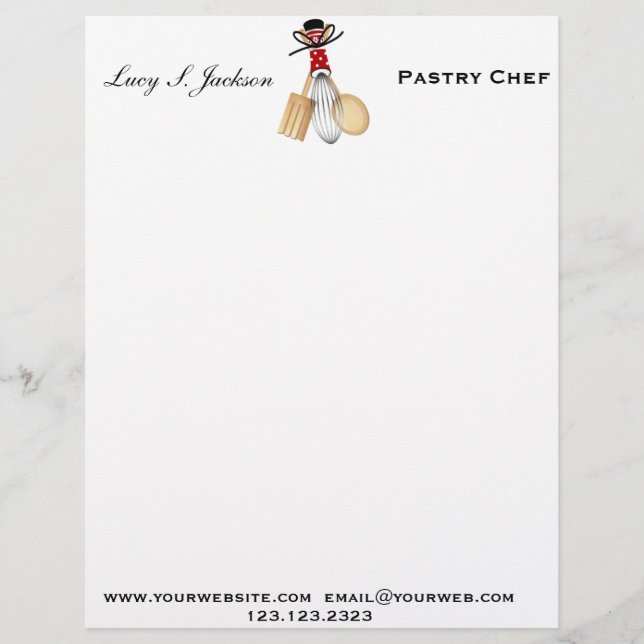 Papel Timbrado Chef Profissional e Modelo Letterhead (Frente)