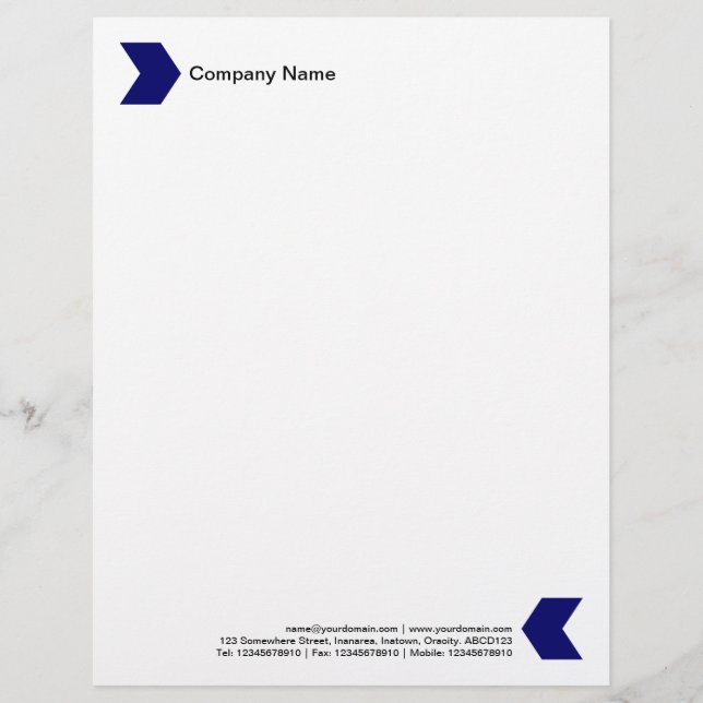 Papel Timbrado Chevron - Azul Marinho Escuro (Frente)