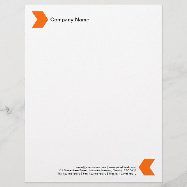 Papel Timbrado Chevron - Laranja (Frente)