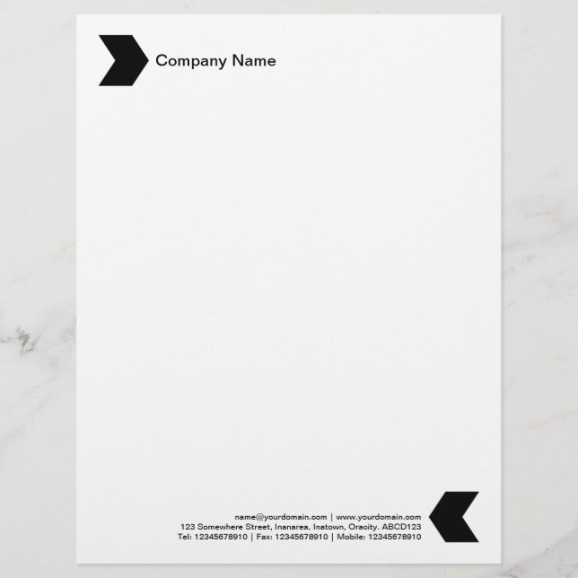 Papel Timbrado Chevron - Preto (Frente)