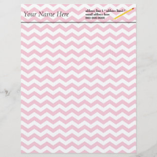 Papel Timbrado Chevron rosa moderno, elegante