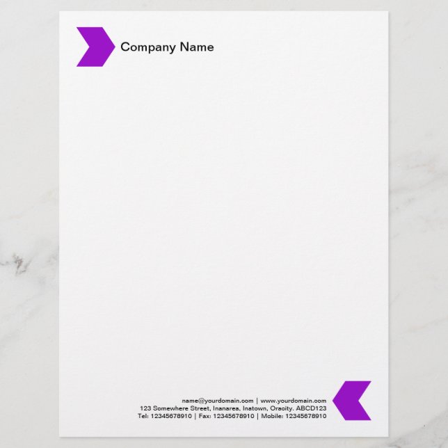 Papel Timbrado Chevron - Roxo (Frente)
