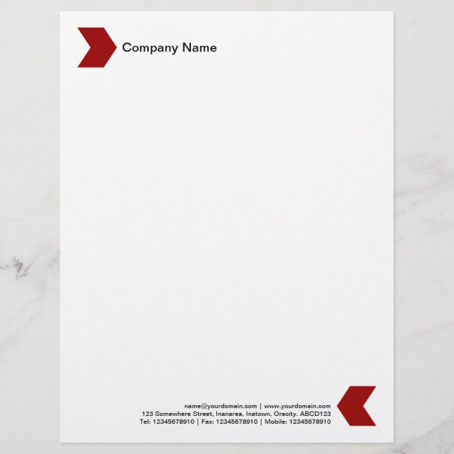 Papel Timbrado Chevron - Vermelho Rubi (Frente)