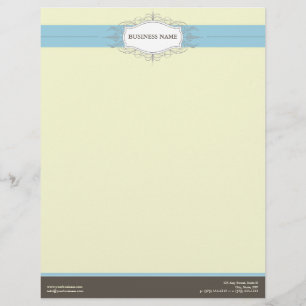 Papel Timbrado Chic Deco Baby Blue - Cabeça Letérica Personaliz