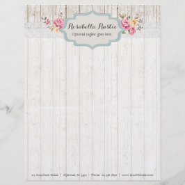 Papel Timbrado Chic Retrô Floral Rústico Madeira e Renda Vintage