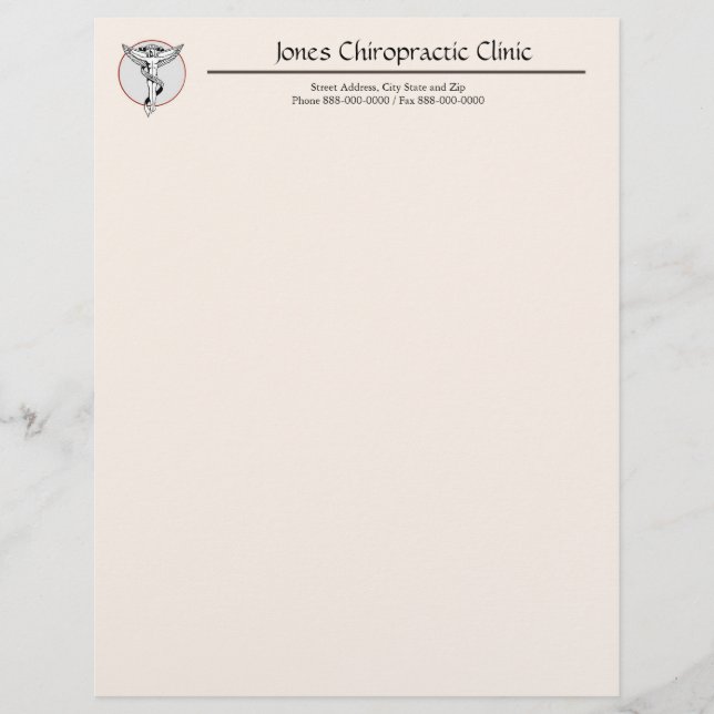 Papel Timbrado Chiropractor Letterhead (Frente)