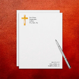 Papel Timbrado Christian Cross Letterhead