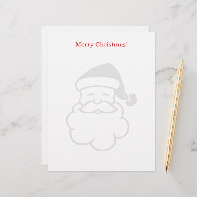 Papel Timbrado Christmas letterhead with Santa Claus watermark (Frente/Verso In Situ)