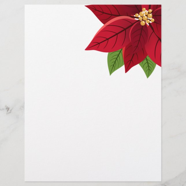 Papel Timbrado Christmas Poinsettia (Frente)