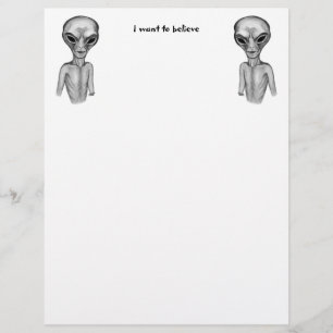 Papel Timbrado Cinza Alienígena, quero acreditar