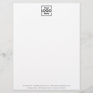 Papel Timbrado Cinza branca do logotipo personalizado de negócios