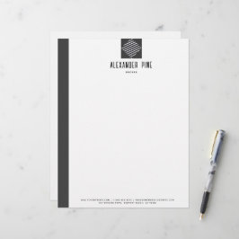 Papel Timbrado Cinza Clássica Bruta de Metal Professional