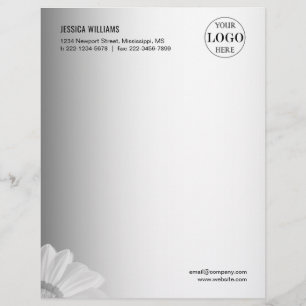 Papel Timbrado Cinza Desfocada Fundo Desfocado Gerbera Flor