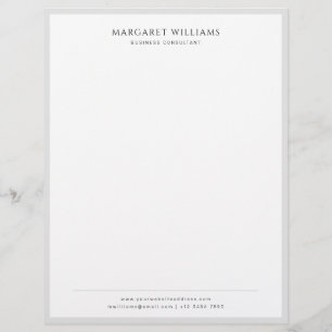 Papel Timbrado Cinza Fronteira Preta Tipografia Profissional