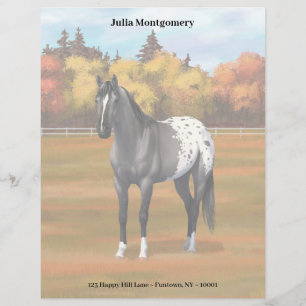 Papel Timbrado Cinza Grulla Appaloosa Quarter Horse Stallion