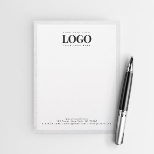 Papel Timbrado Cinza Kraft Adicione seu texto de logotipo comerci