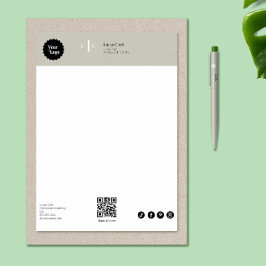 Papel Timbrado Cinza moderna minimalista de marca profissional