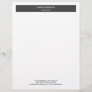 Papel Timbrado Cinza profissional moderna minimalista branca