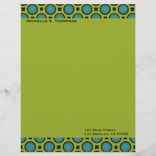 Papel Timbrado círculos verdes de turquesa