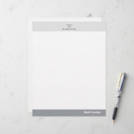 Papel Timbrado Citação elegante com nome de professor em moldura